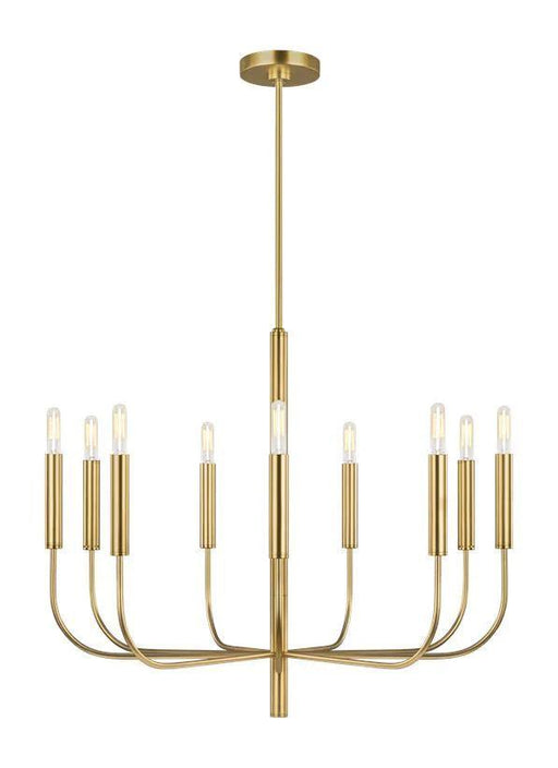 Distressed black and brass modern circular ceiling light with spherical clear glass shades, angled view.