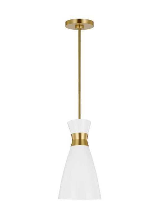 Matte white and distressed black modern cylindrical pendant light.