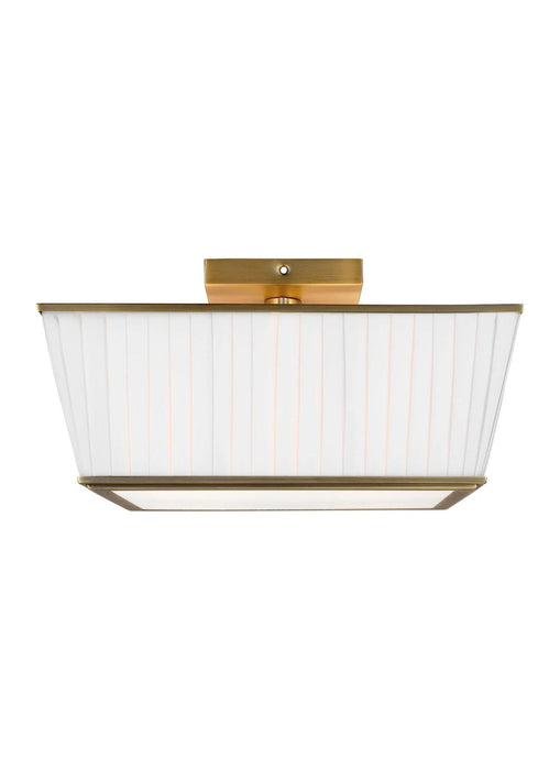 Textured white and brass modern floor lamp with a bell-shaped shade.