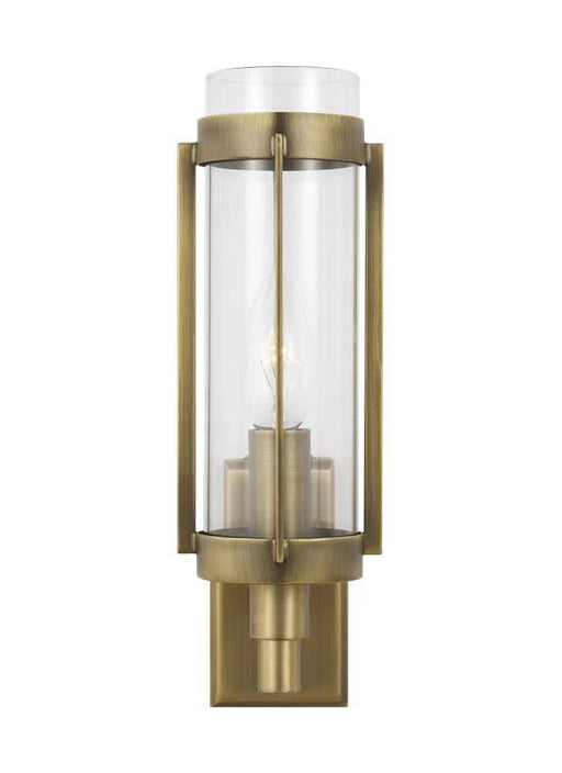 Textured white and brass modern wall light with a wide dish shade.