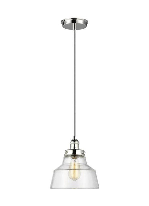 Polished nickel linear chandelier with multiple clear glass shades.