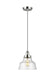 Polished nickel linear chandelier with multiple clear glass shades.