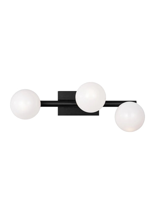 A small square modern wall light with a frosted glass diffuser and an aged iron trim.