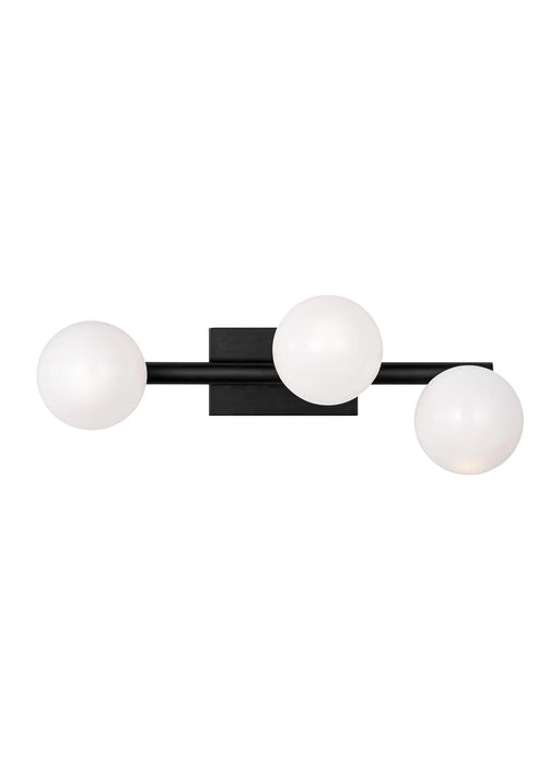 A small square modern wall light with a frosted glass diffuser and an aged iron trim.