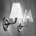 Large, modern wall sconce with a rectangular, metallic frame, side view.