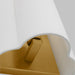 A close-up of a square brushed steel flush mount light showing the LED diffuser.