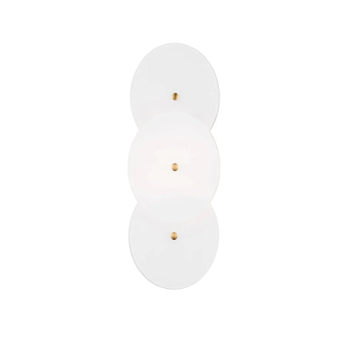 A side view of a brushed steel modern wall light with a frosted glass panel.