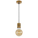 Aged bronze and black ceiling light with a cylindrical shade.