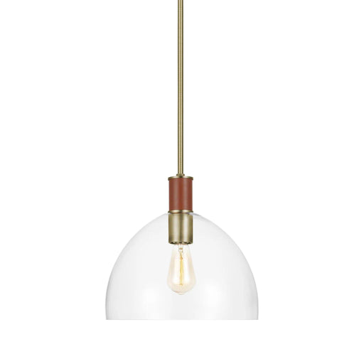 Textured white and brass modern pendant light with a wide bowl shade.