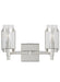 A modern semi-flush mount ceiling light with layered circular polished nickel rings and a white diffuser.
