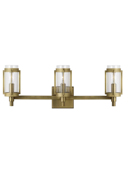 A modern semi-flush mount ceiling light with layered circular rings in a distressed white bronze finish and a white diffuser.