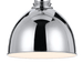 Chrome pendant light with a clear glass diffuser, angled view.