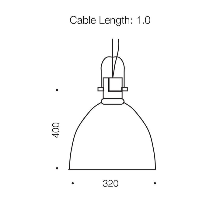 Copper pendant light with a clear glass diffuser, angled view.