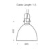 Copper pendant light with a clear glass diffuser, angled view.