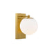 Aged gold outdoor wall sconce with a rectangular shape and upward/downward light.
