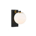 Black outdoor wall sconce with a rectangular shape and upward/downward light.