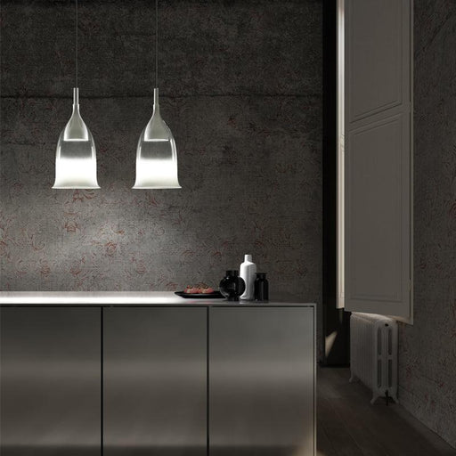 Large, modern wall sconce with a rectangular, metallic frame, angled view.