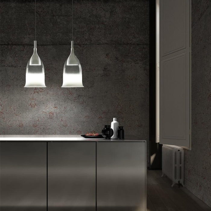 Large, modern wall sconce with a rectangular, metallic frame, angled view.