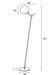 Aged gold floor lamp with an opal glass shade, full view.