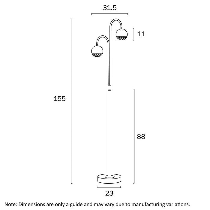 Black floor lamp with a rectangular base and a clear glass panel, full view.