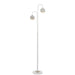 White floor lamp with a rectangular base and a clear glass panel.
