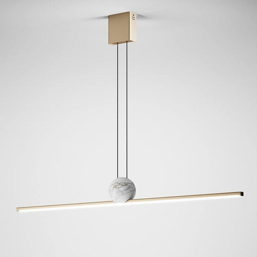 Large, modern ceiling light with a rectangular, metallic frame and a central light bar.
