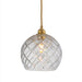 Large, modern chandelier with crystal accents, angled view.