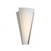 Nickel outdoor wall sconce with a rectangular shape and a clear glass panel.