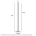 Gold floor lamp with a rectangular fabric shade, full view.