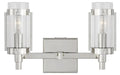 An overhead view of a modern polished nickel semi-flush mount light with layered rings.