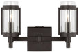 An overhead view of a modern aged iron semi-flush mount light with layered rings.