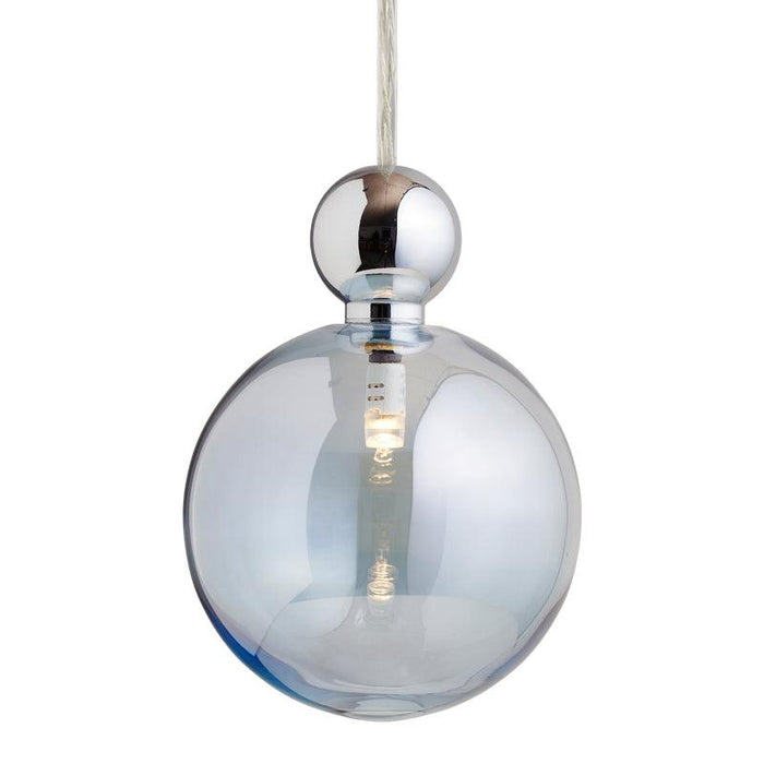 UVA (ultra-violet) 10-light linear chandelier with exposed bulbs, large size.