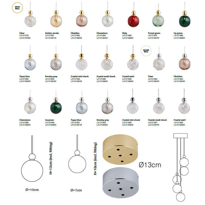 Large, modern chandelier with five light sources, close-up of light source.