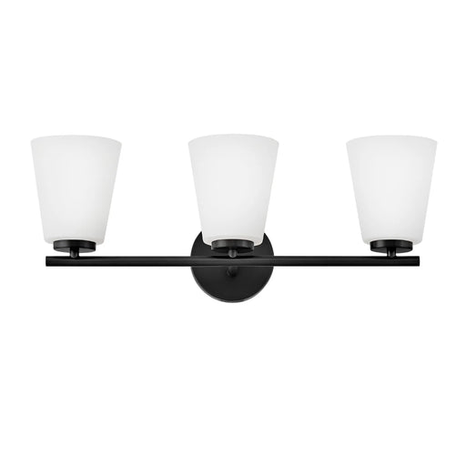 A modern outdoor wall lantern with a black finish and clear glass panels featuring a rectangular design.
