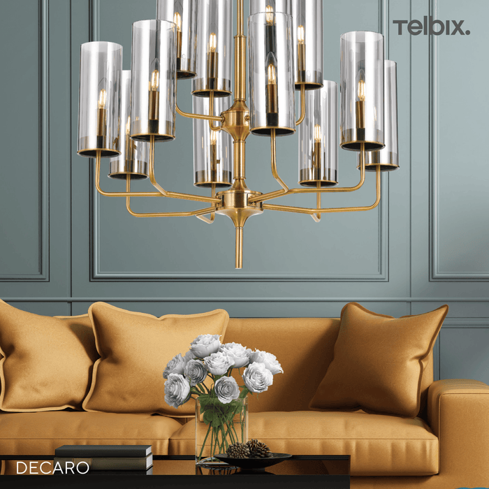 DECARO 12 LIGHTS PENDANT GOLD